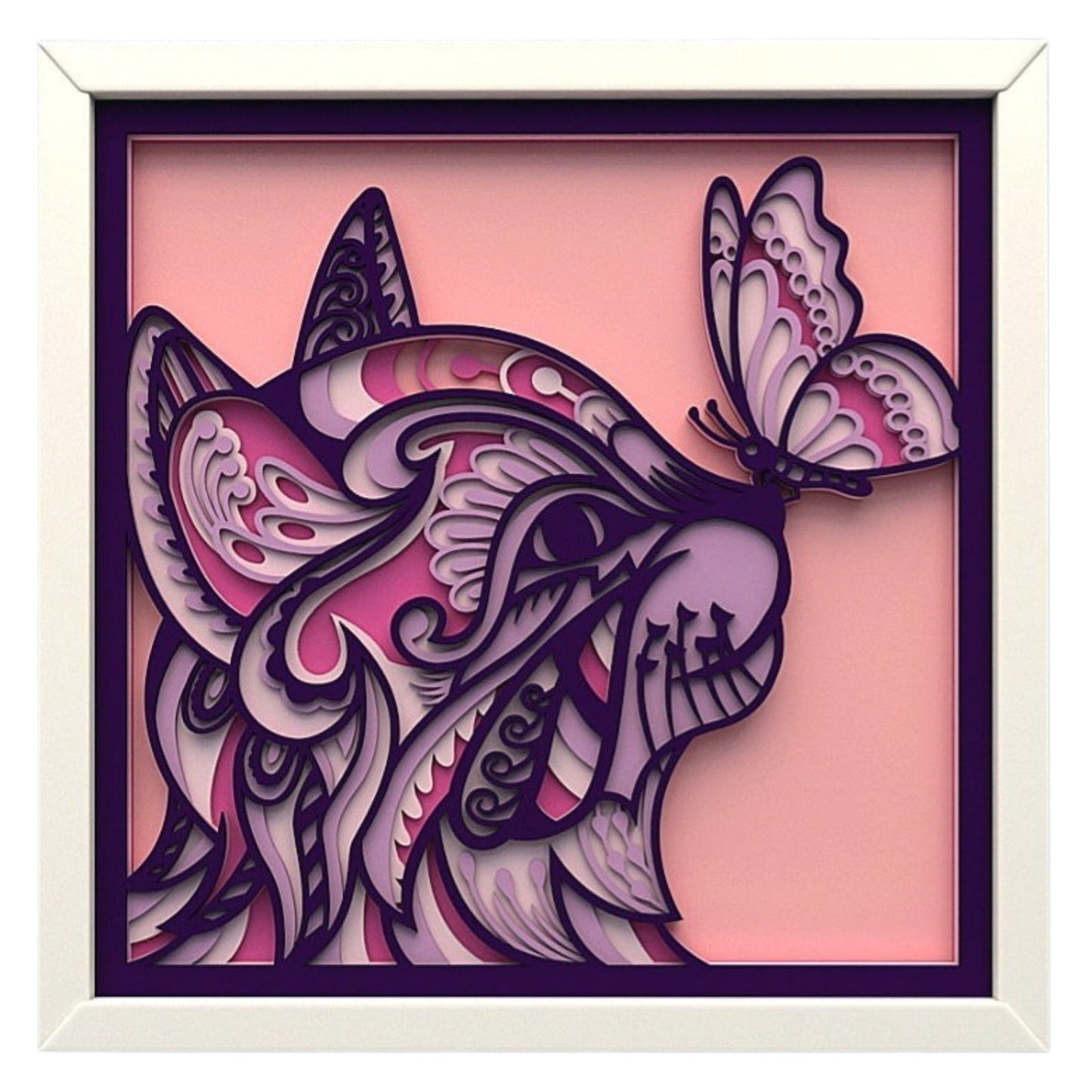 Butterfly kisses wooden layered wall art