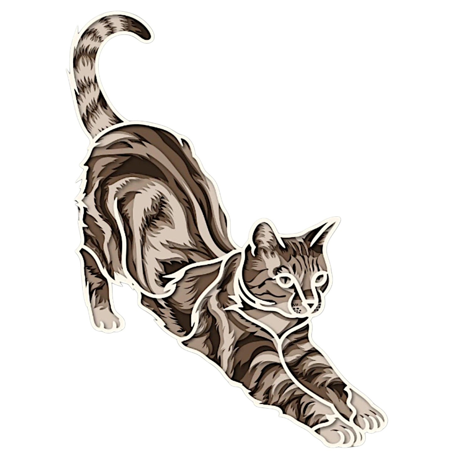 Striped stretch wooden layered wall art
