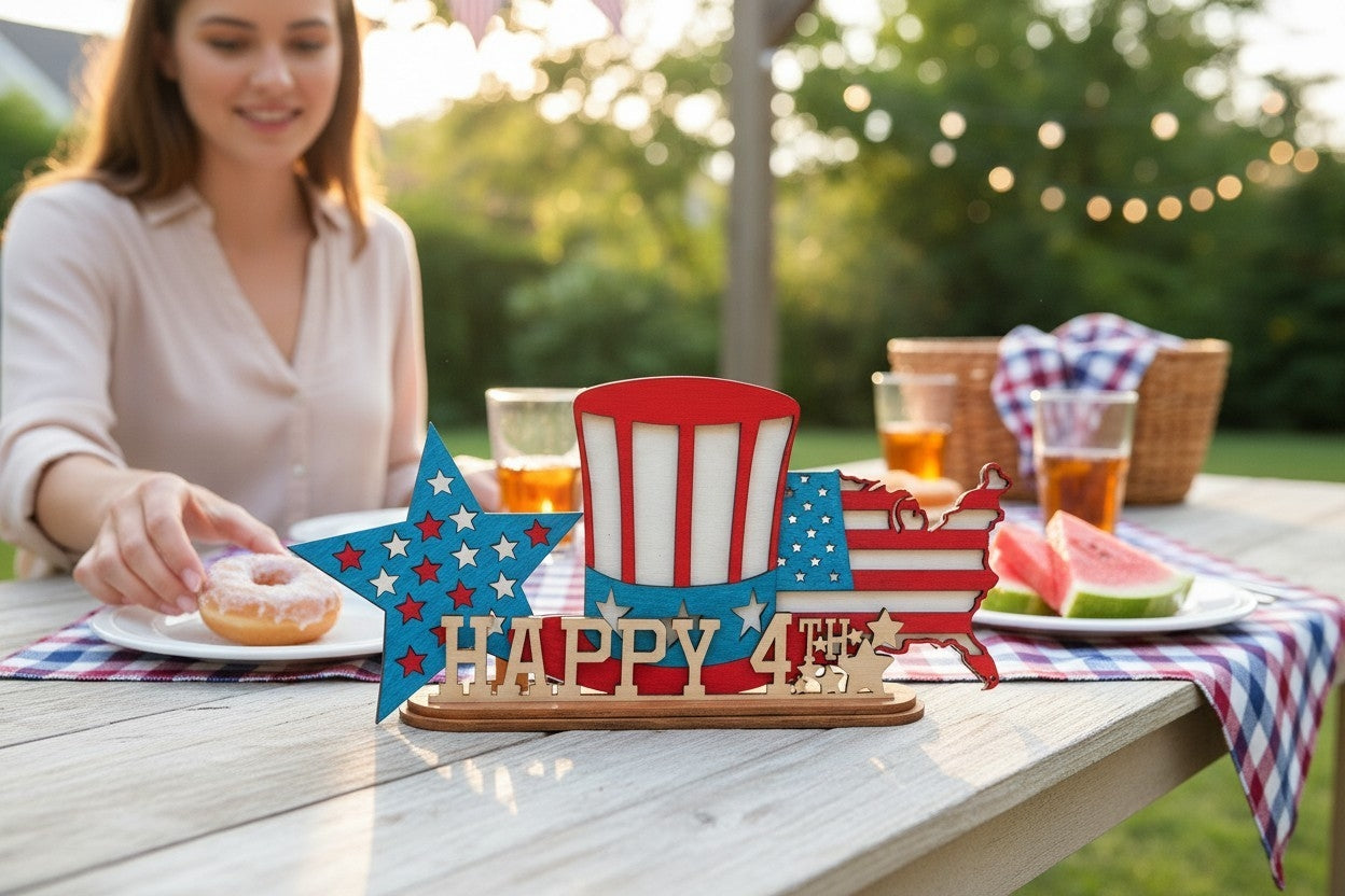 Happy 4th table decor
