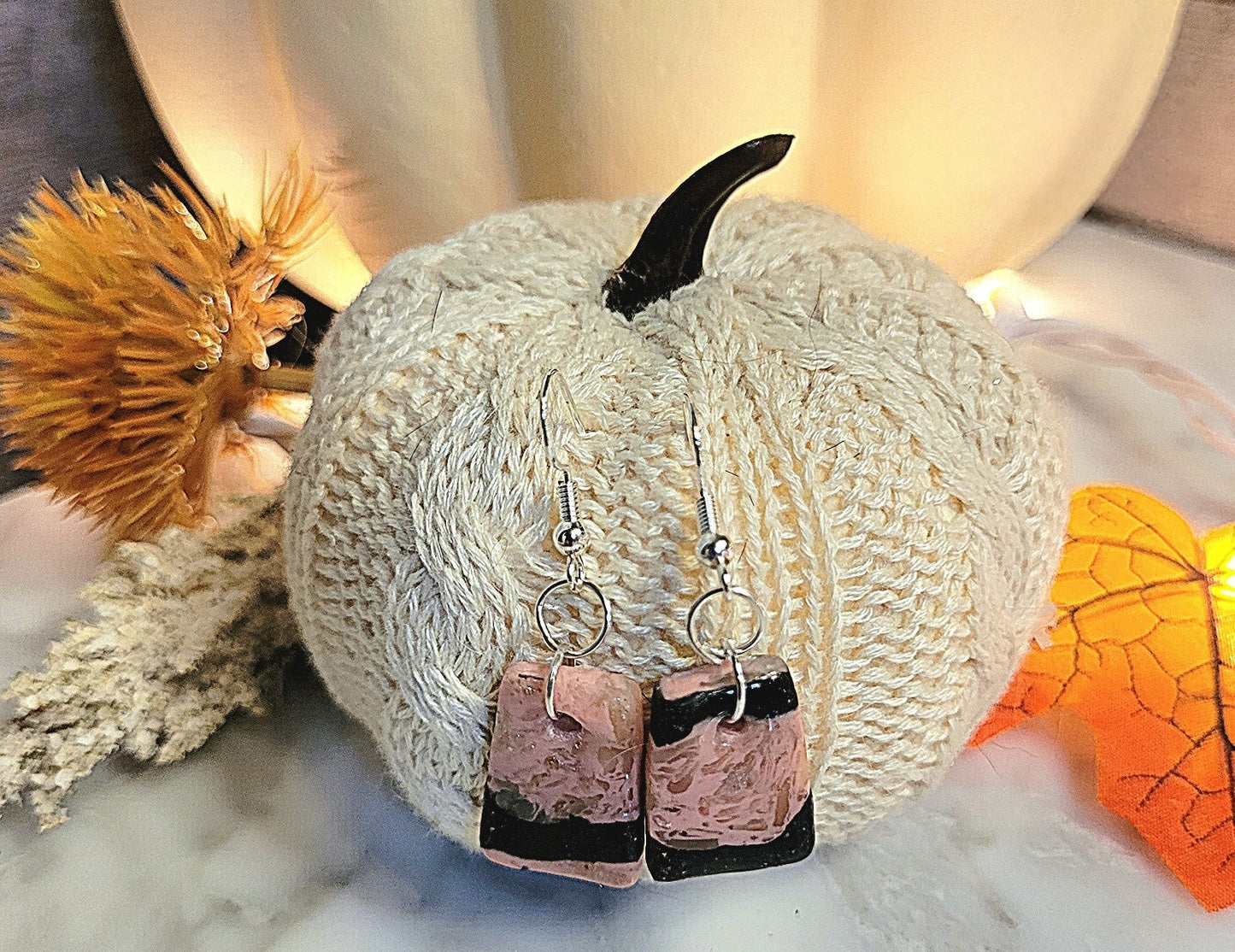 Blush & Onyx Mini Tab Dangles