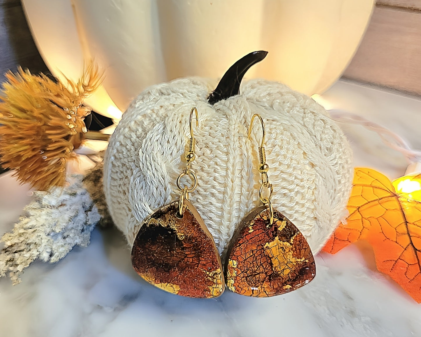 Autumn Ember wedge dangles