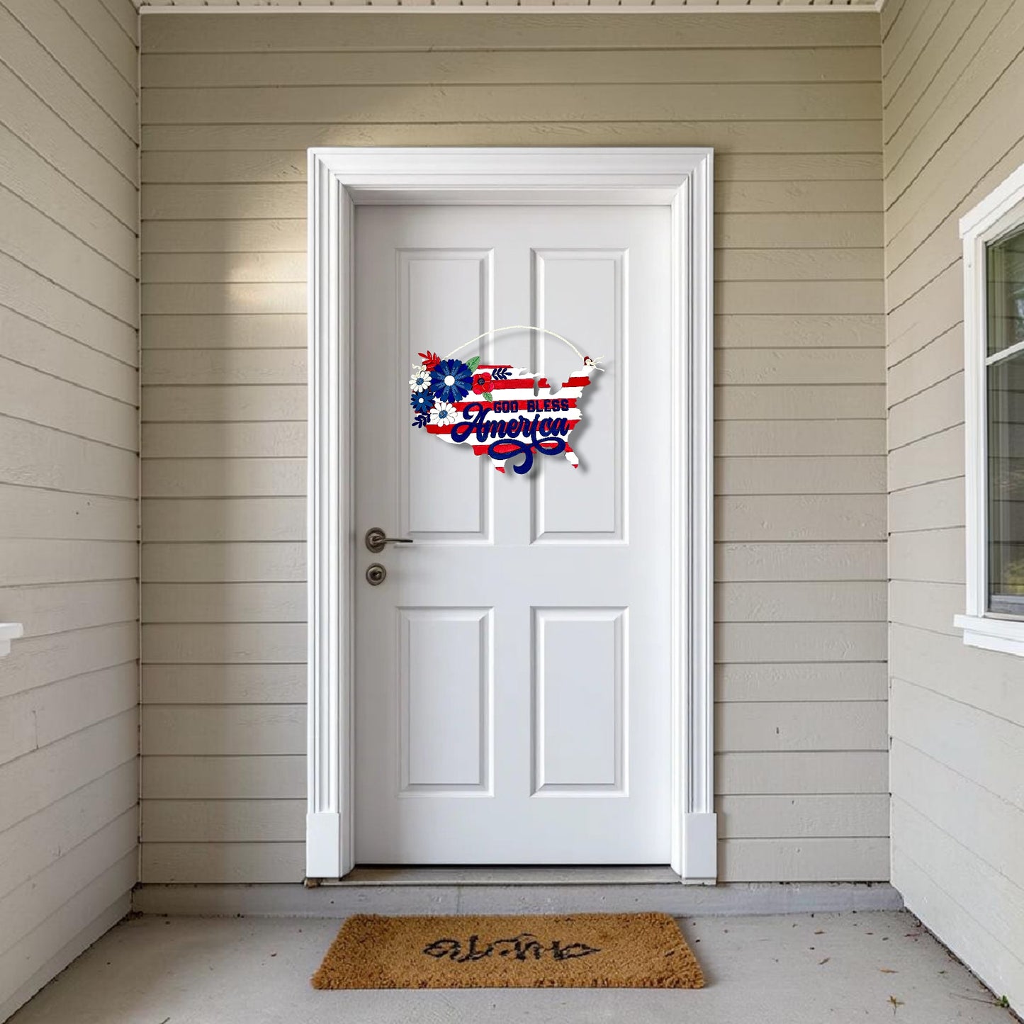 God bless America map doorhanger