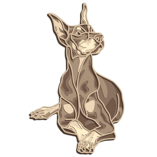 doberman pinscher layered wall art