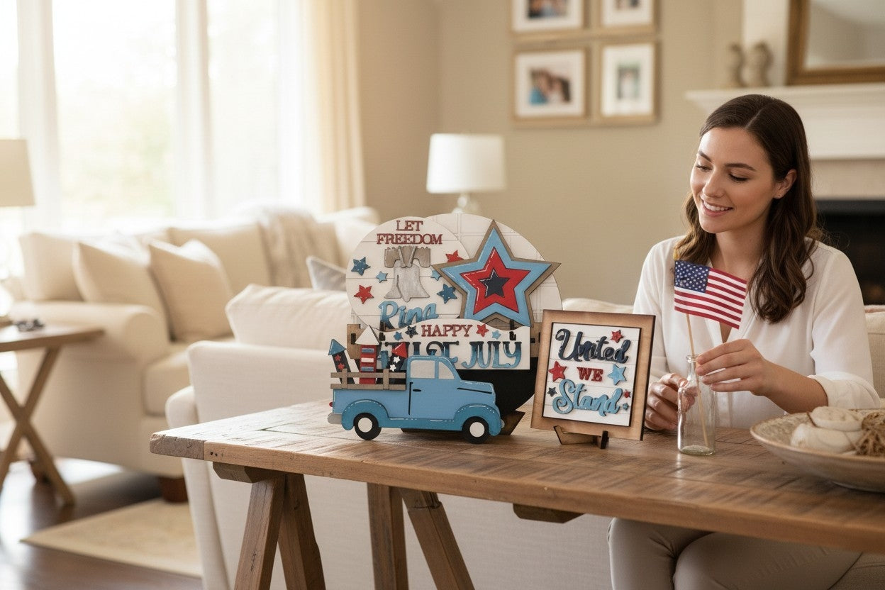 United we stand tiered decor