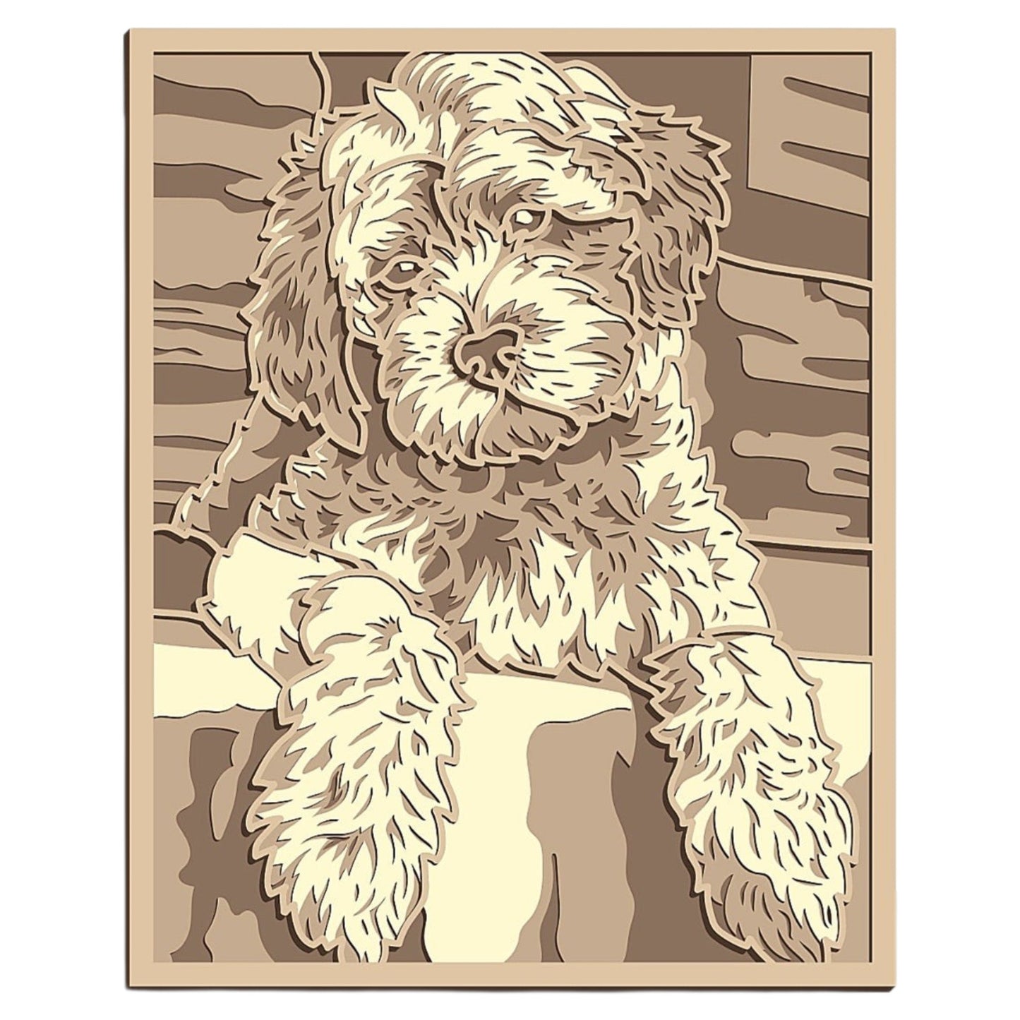 Golden doodle layered wall art