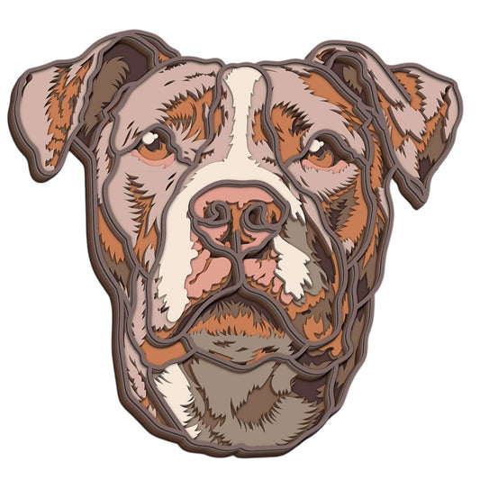 American Pittbull wooden layered wall art