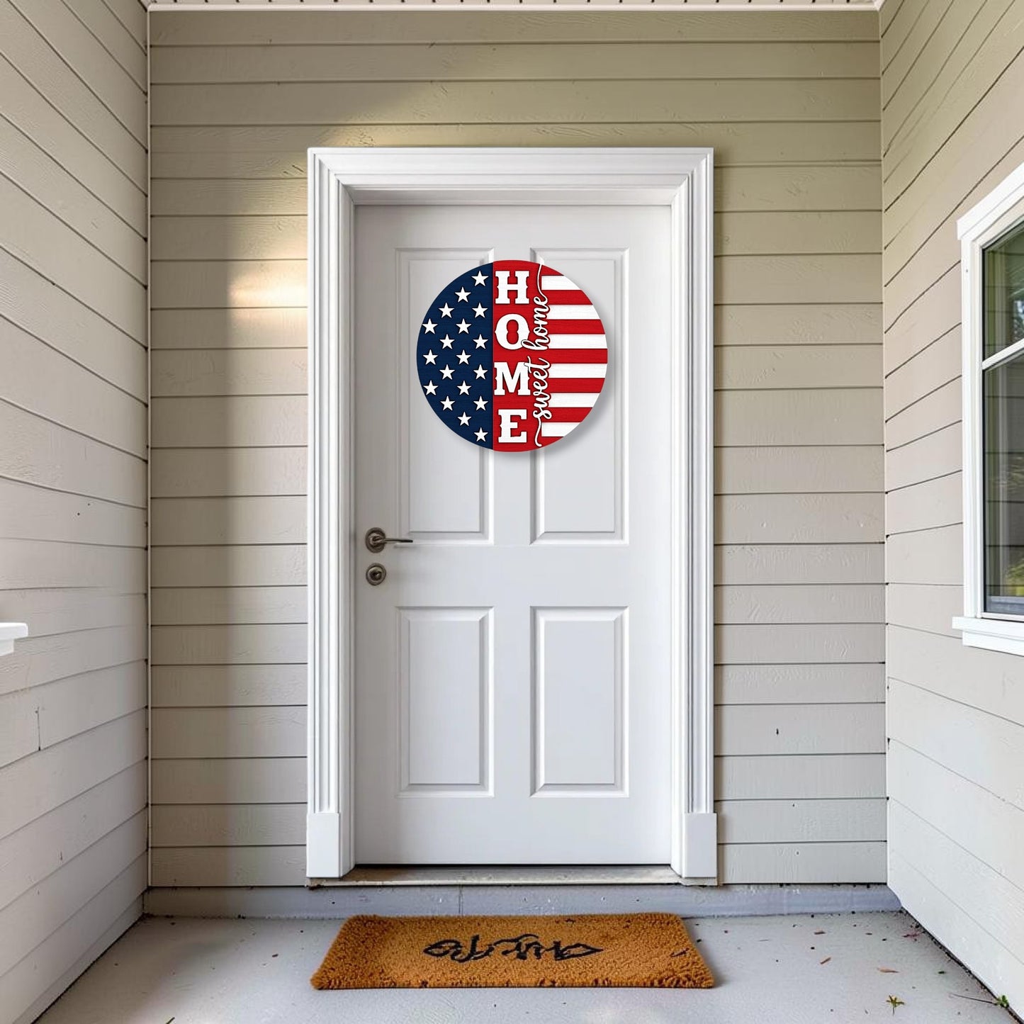 Patriotic home sweet home doorhanger