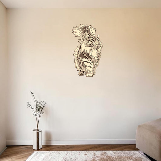 Persian cat wooden layered wall art