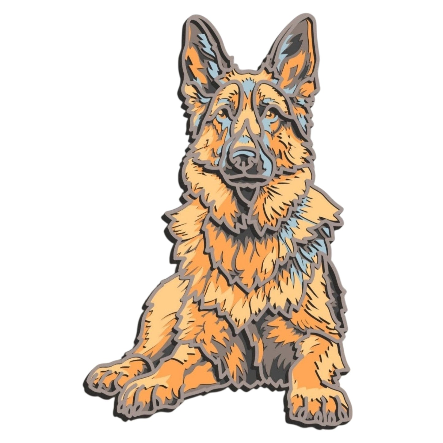 German Shepard layered wall art