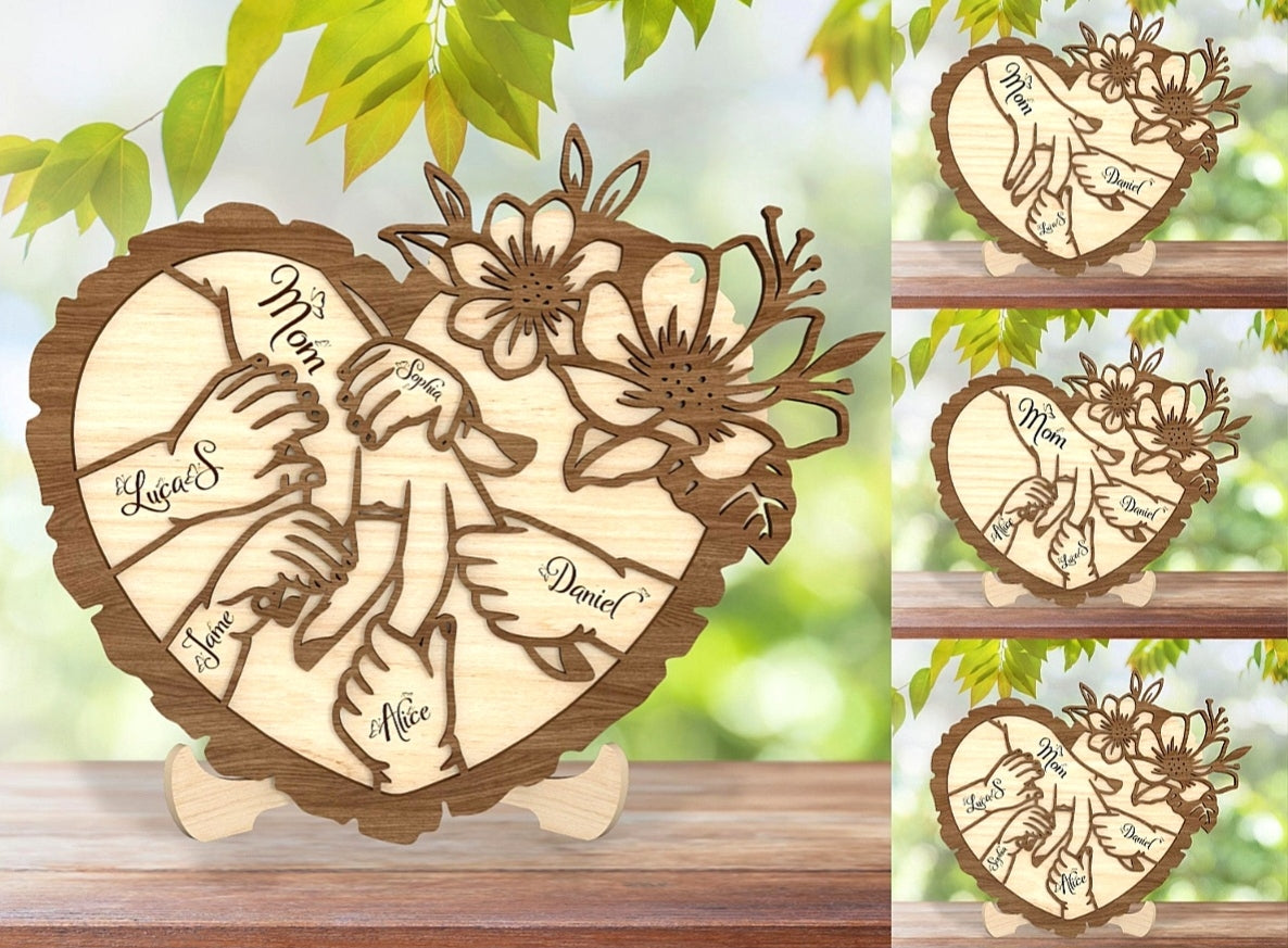 Floral mothers hand