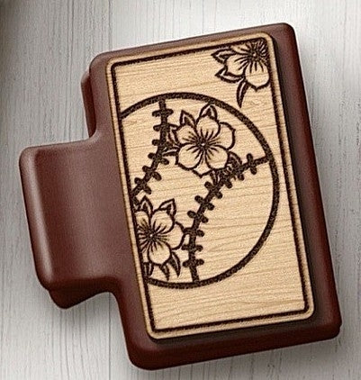 Rust colored floral baseball claw clips