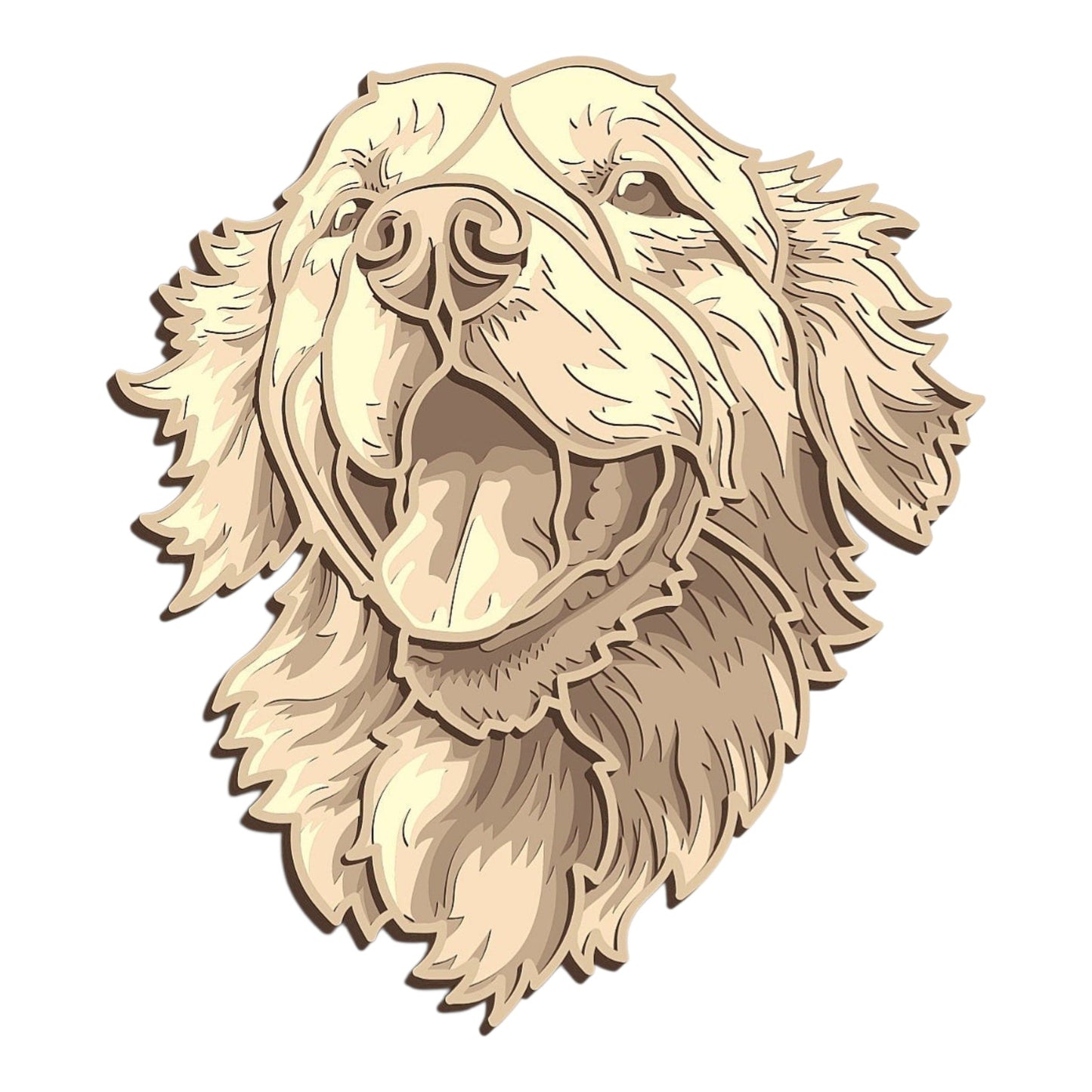 Golden Retriever wooden layered wall art