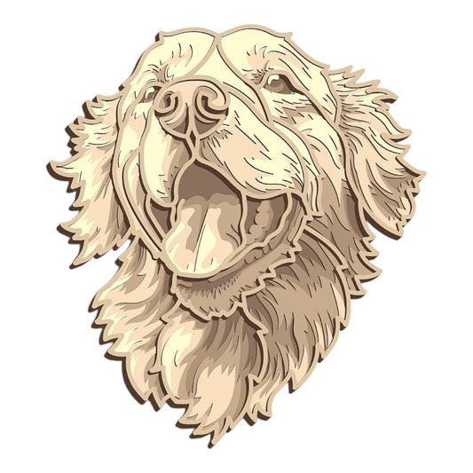 Golden Retriever wooden layered wall art