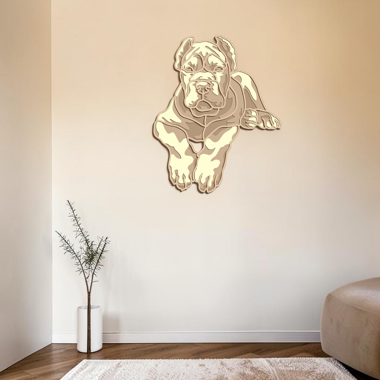 Cane Corso layered wall art