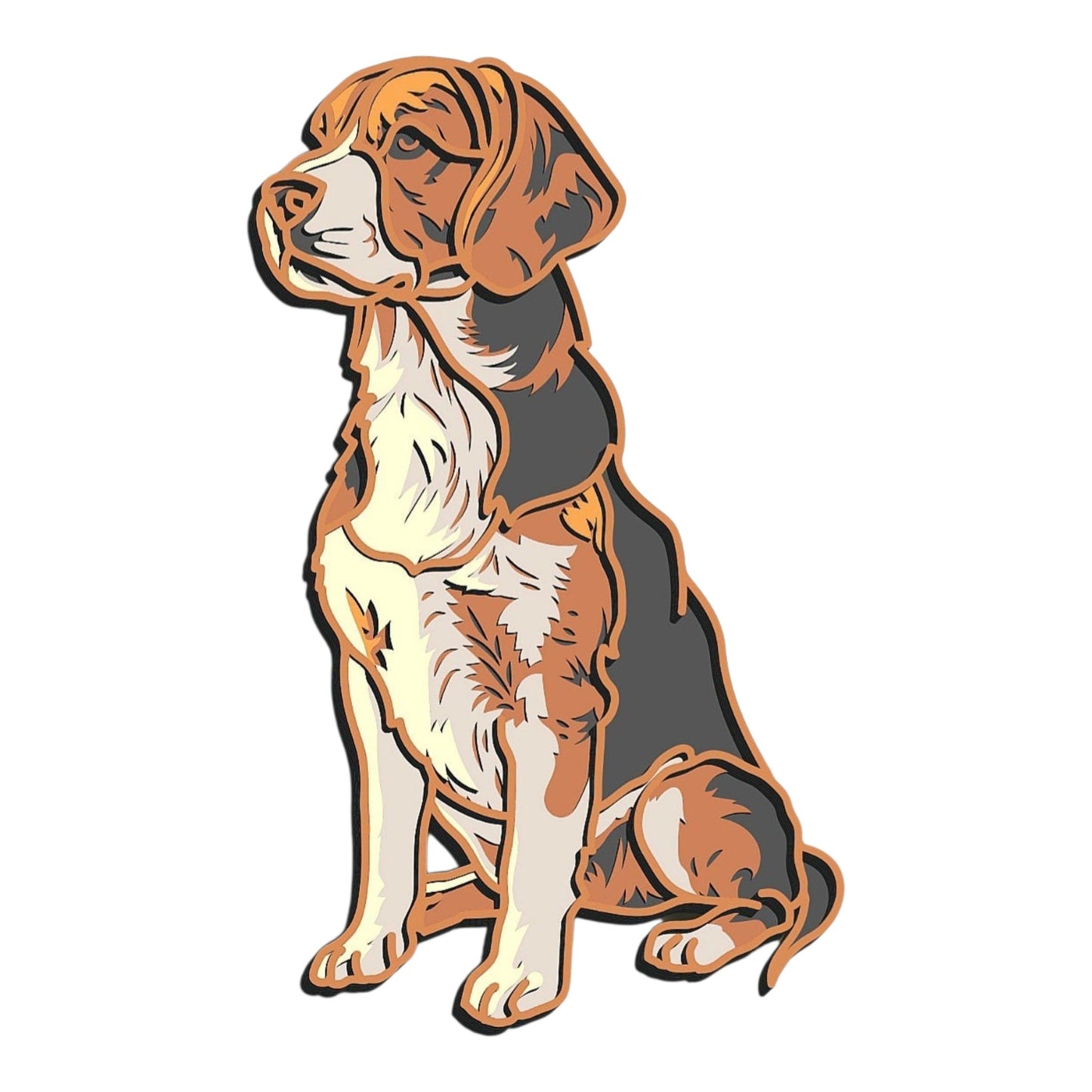 Beagle wooden layered wall art