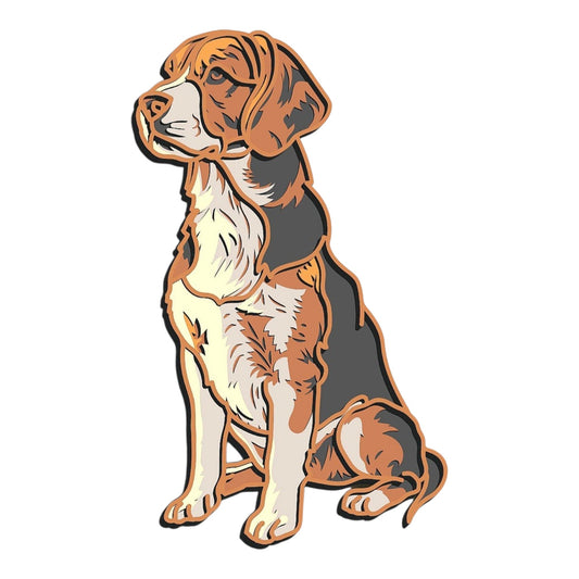 Beagle wooden layered wall art