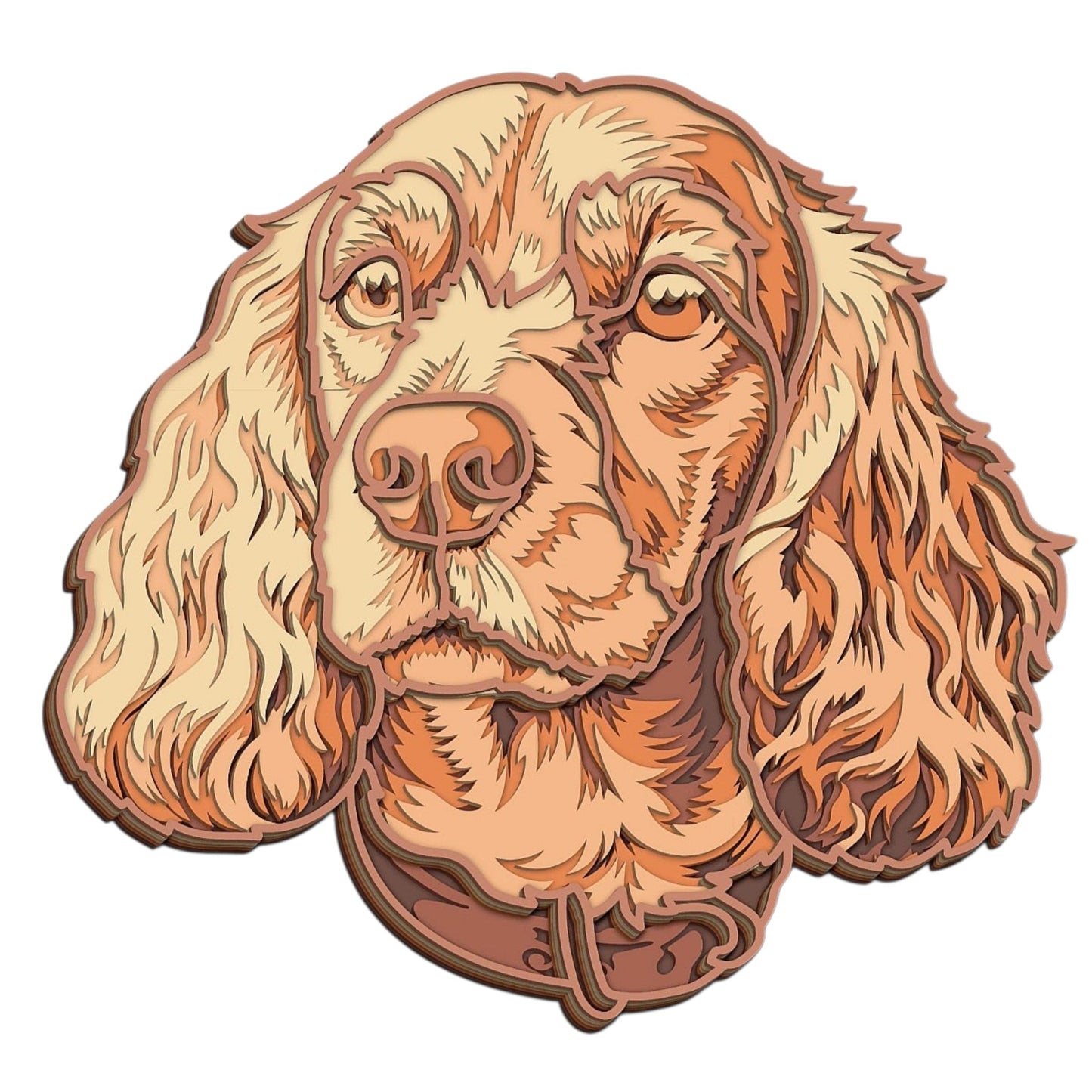 Cocker Spaniel wooden layered wall art
