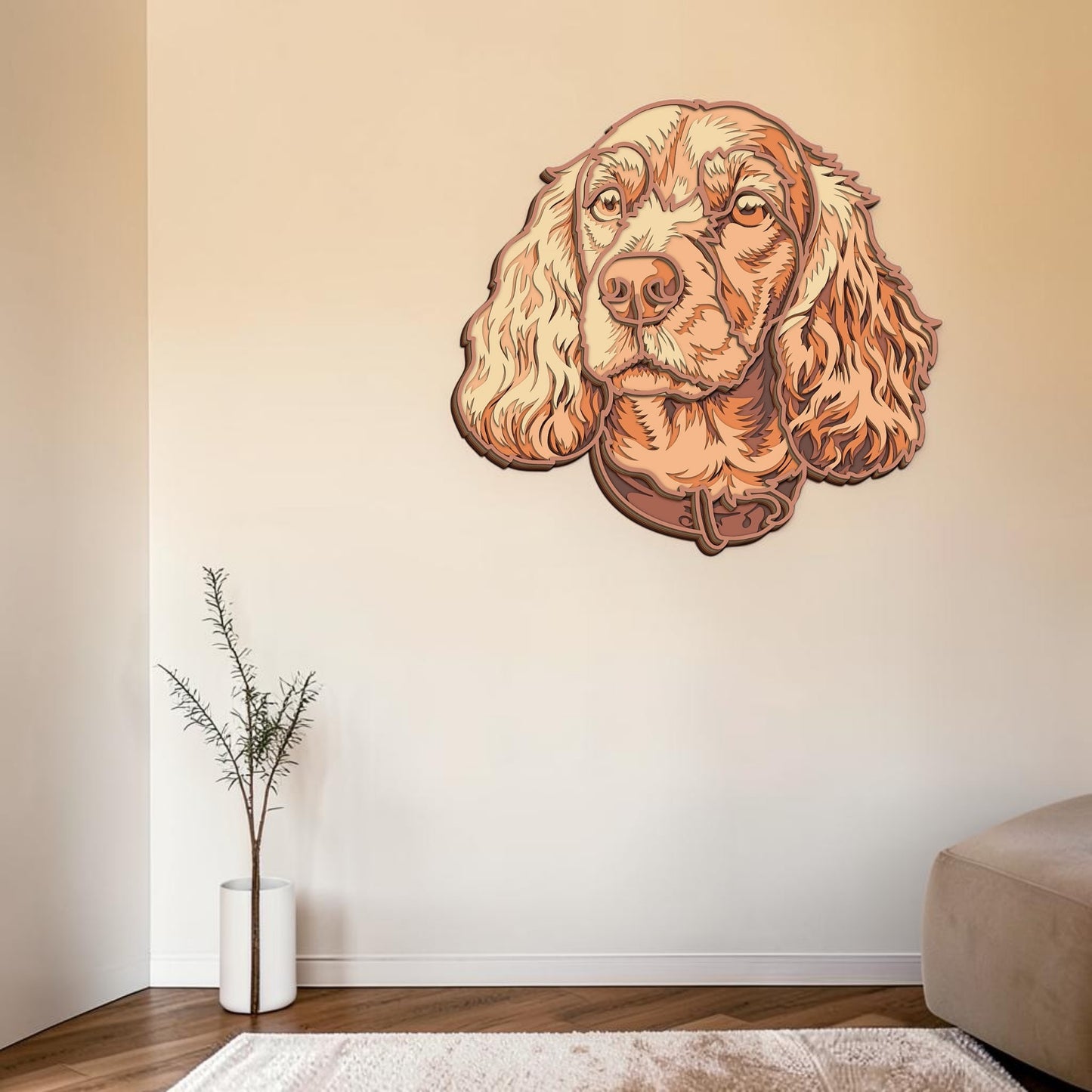 Cocker Spaniel wooden layered wall art