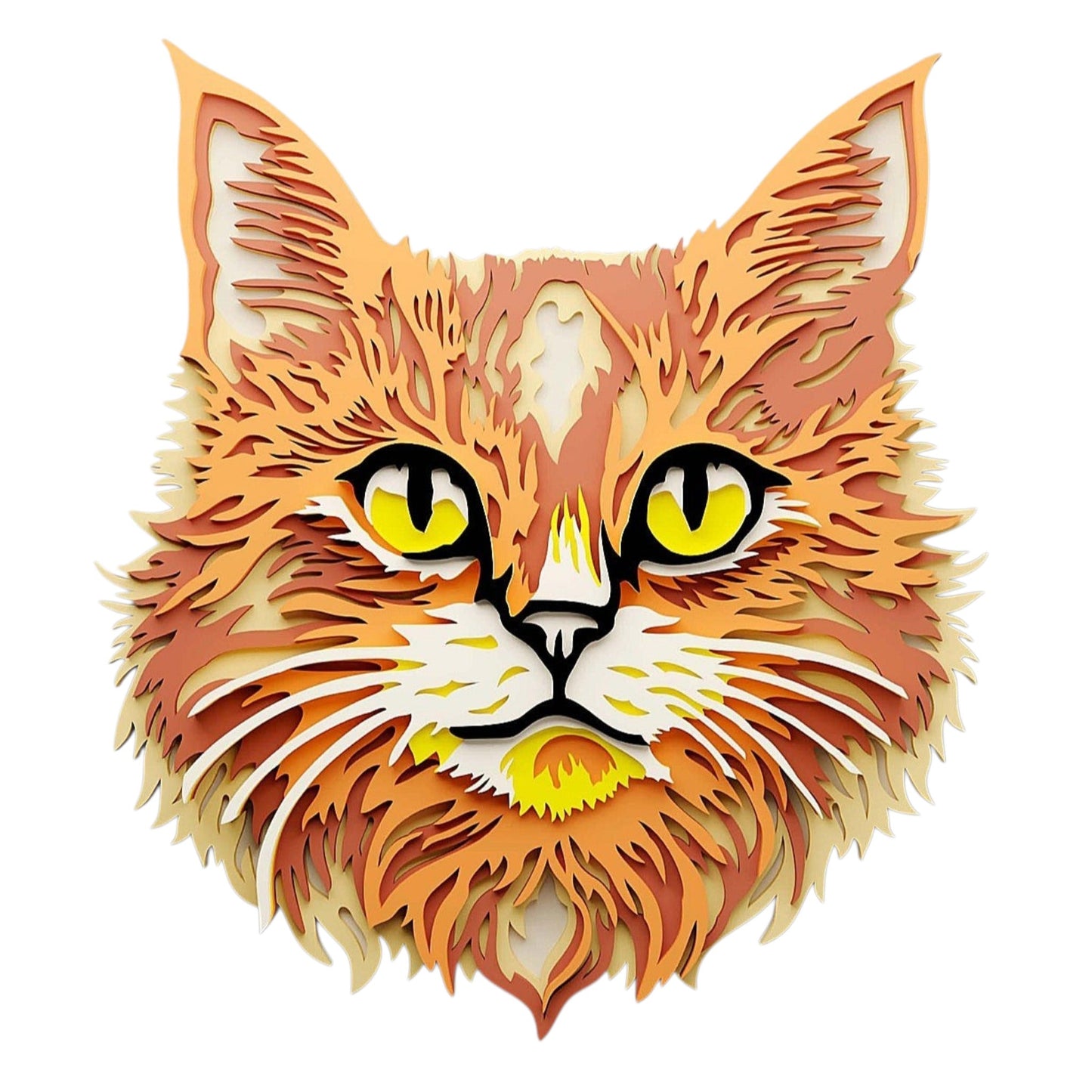 Orange beauty wooden layered wall art