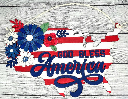 God bless America doorhanger