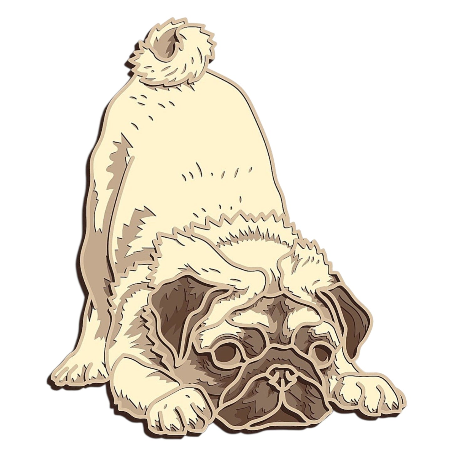 Pug layered wall art