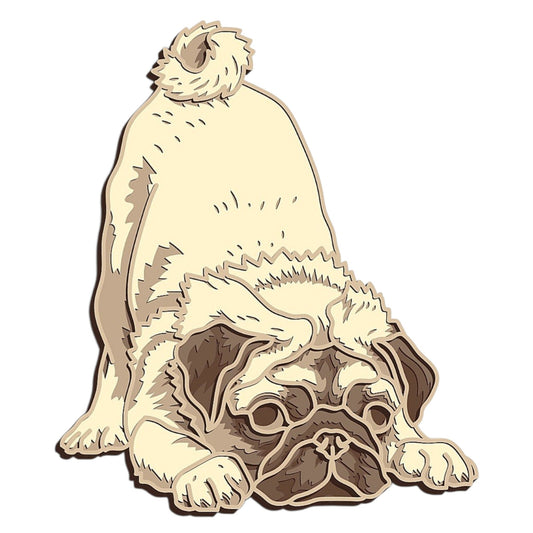 Pug layered wall art