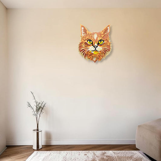 Orange beauty wooden layered wall art