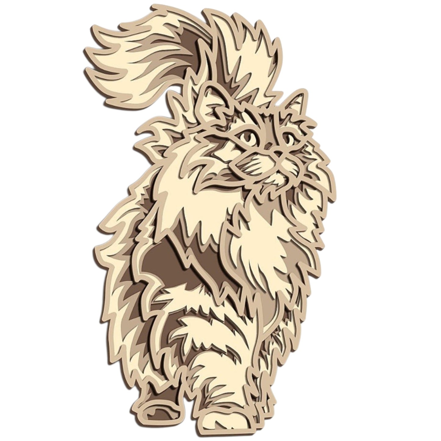 Persian cat wooden layered wall art