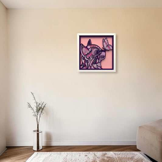 Butterfly kisses wooden layered wall art